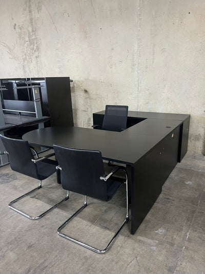 PRE OWNED BULLET U SHAPED DESK - ESPRESSO