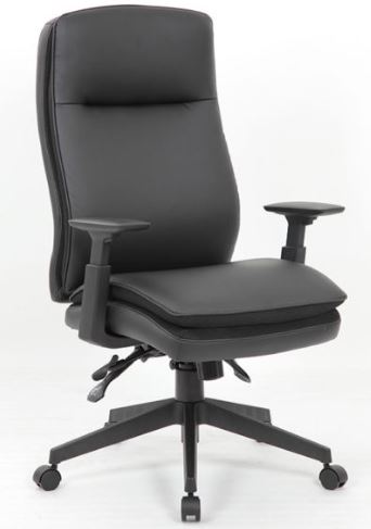 Boss Caressoft Executive High Back Chair w/ Adjustable Arms - B730-BK - Miramar Office