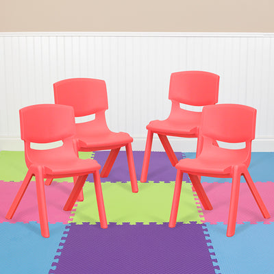 4pk Red Plastic Stack Chair