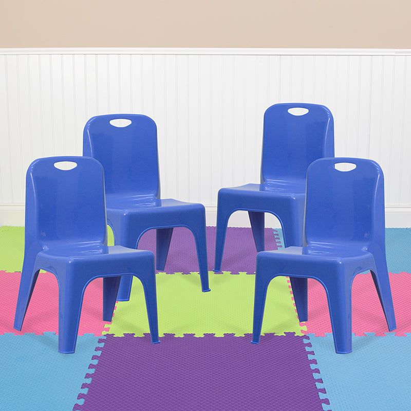 4pk Blue Plastic Stack Chair