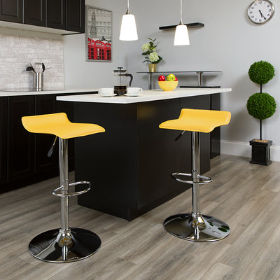 Yellow Vinyl Barstool