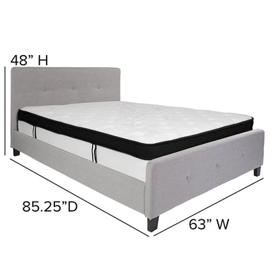 Queen Platform Bed Set-gray