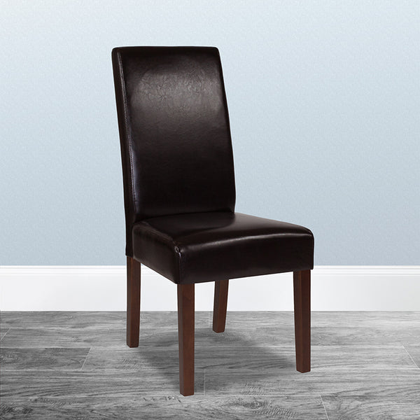 Brown Leather Parsons Chair Miramar Office 8113